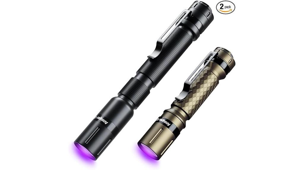 dual uv stain detecting flashlights