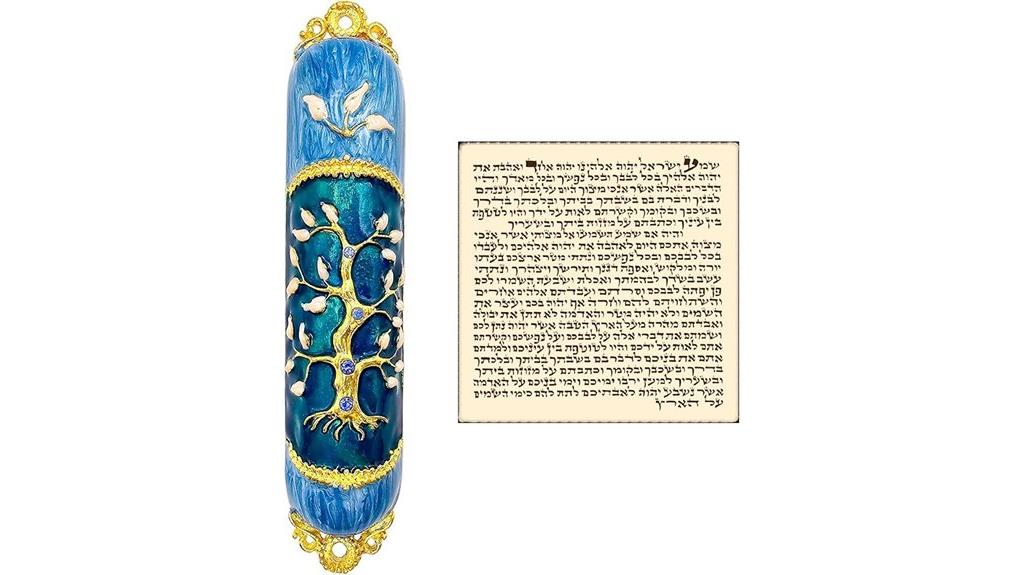 enamel mezuzah case crystals