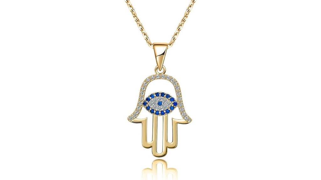 gold plated evil eye necklace