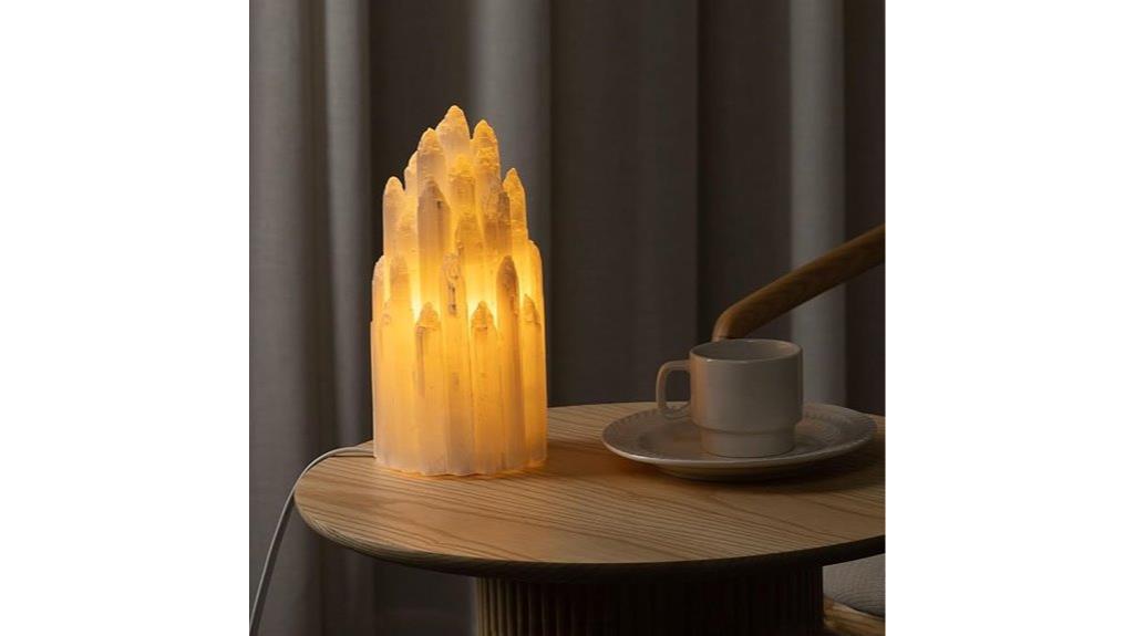 handmade selenite salt lamp