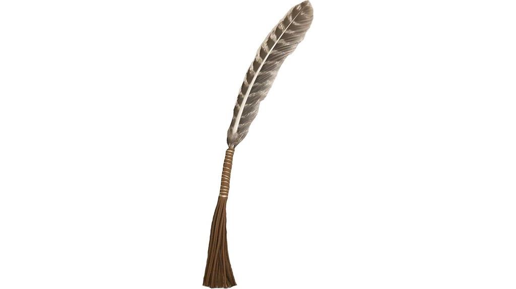 leather feather smudging tool