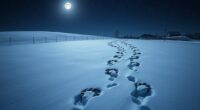 mysterious winter animal tracks
