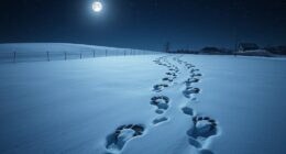 mysterious winter animal tracks