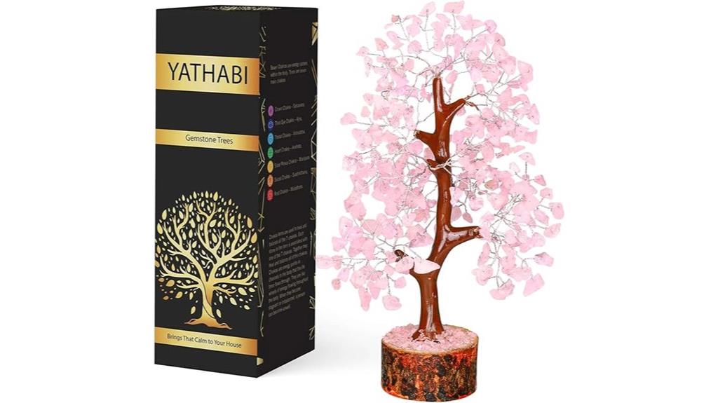 pink rose quartz tree