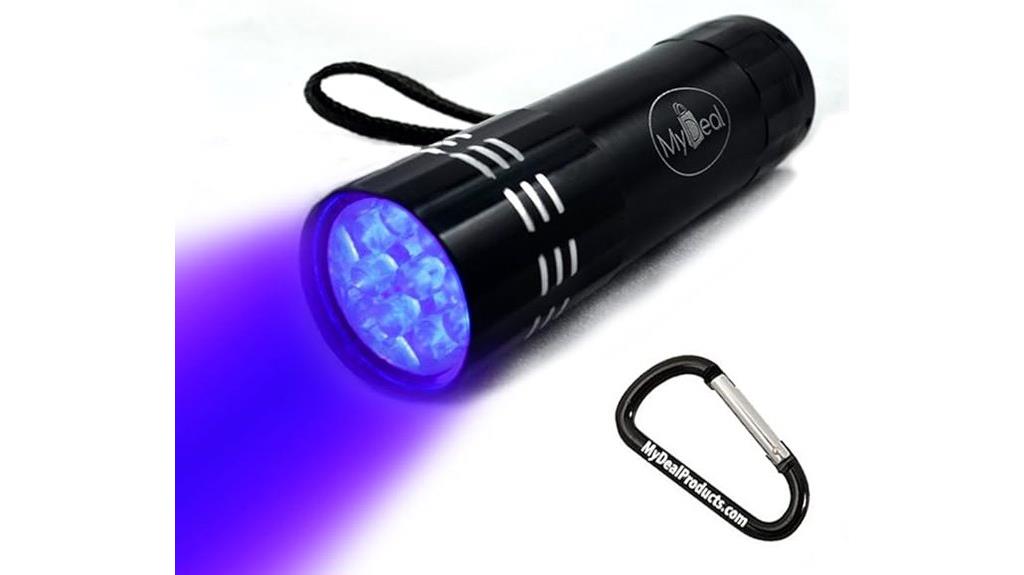 portable uv flashlight with batteries