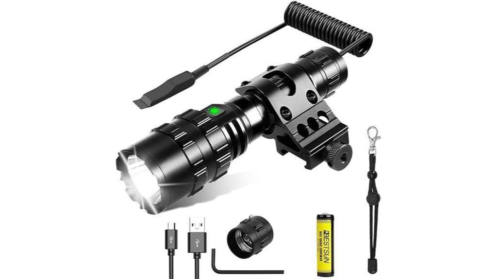 rechargeable rail mount flashlight