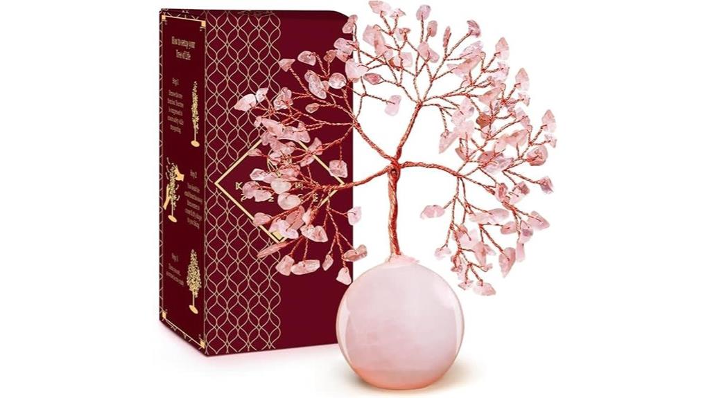 rose quartz crystal tree