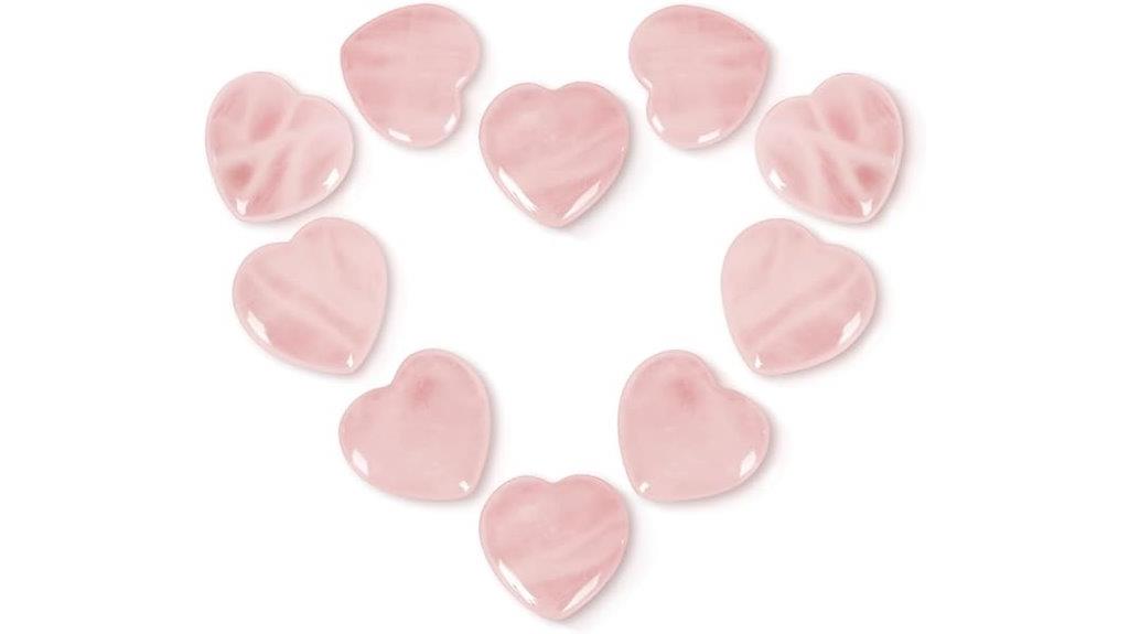 rose quartz heart crystals