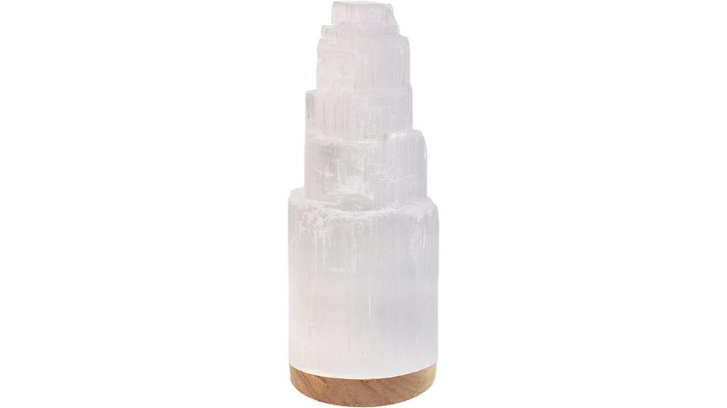 selenite lamp with base