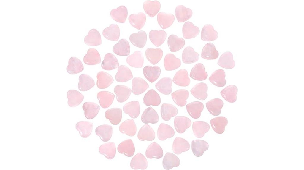 set of 60 rose quartz crystals