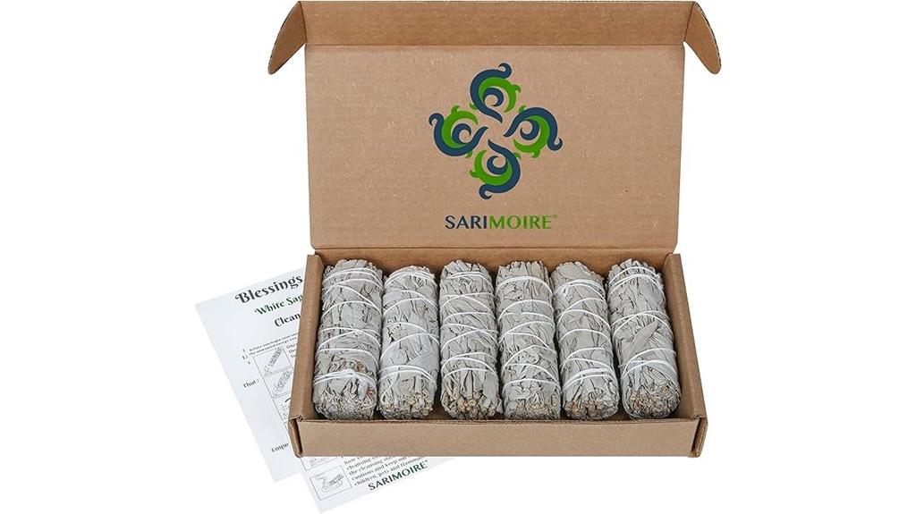 six bundles of white sage