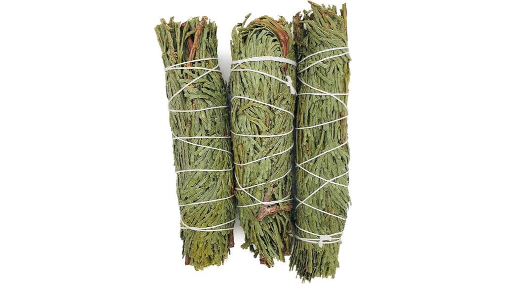 three cedar smudge bundles
