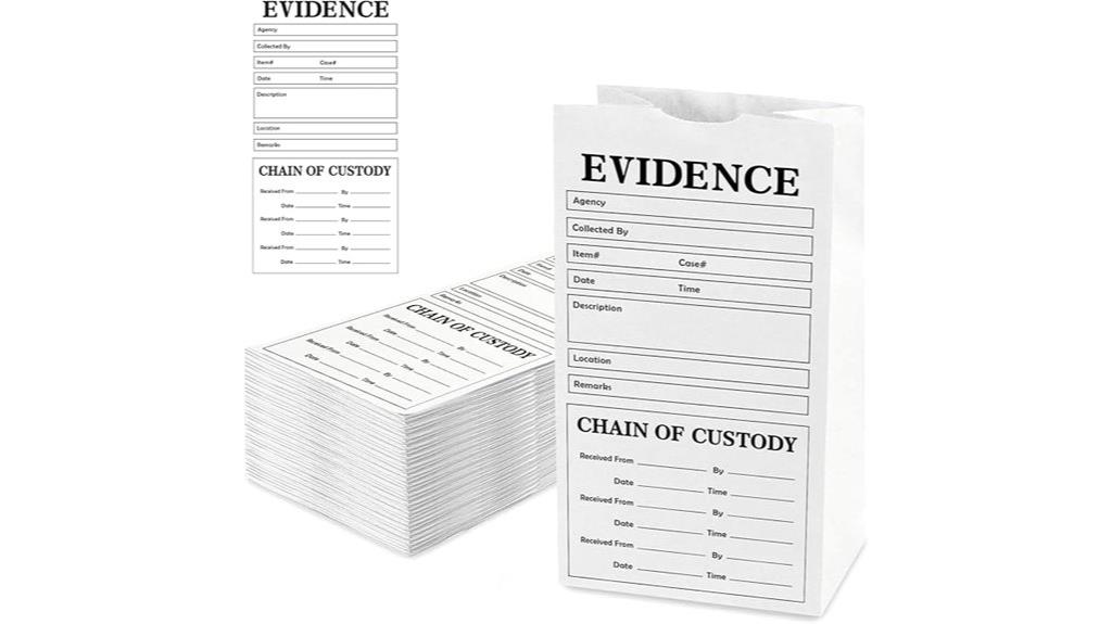 25 pack paper evidence bags