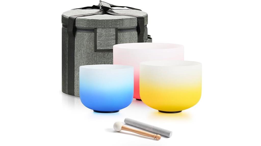 432hz crystal singing bowl set