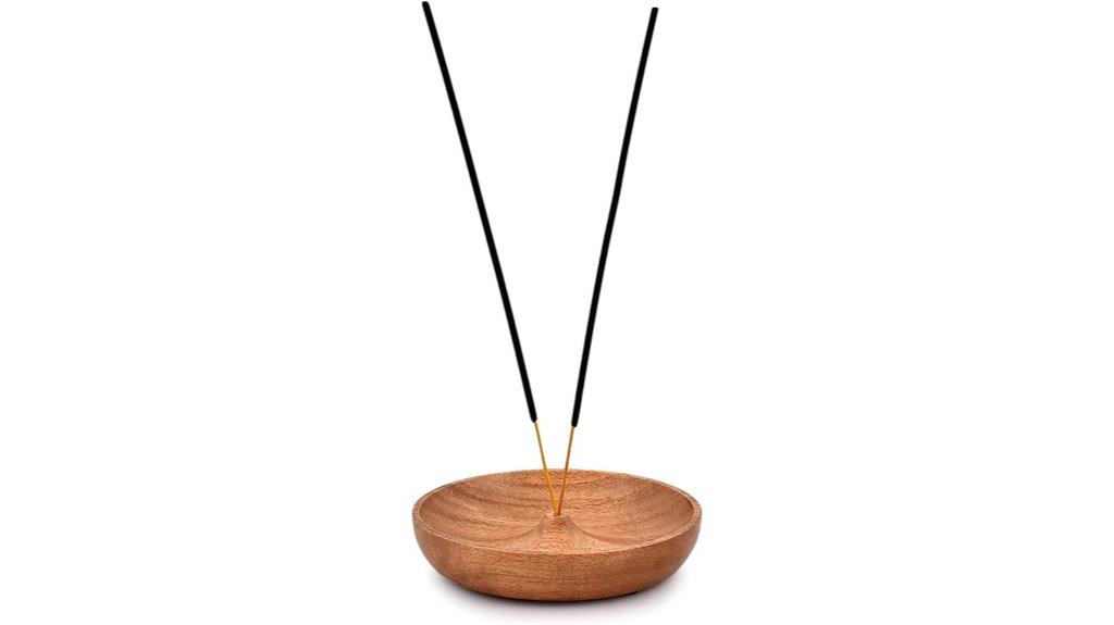 acacia wood incense holder