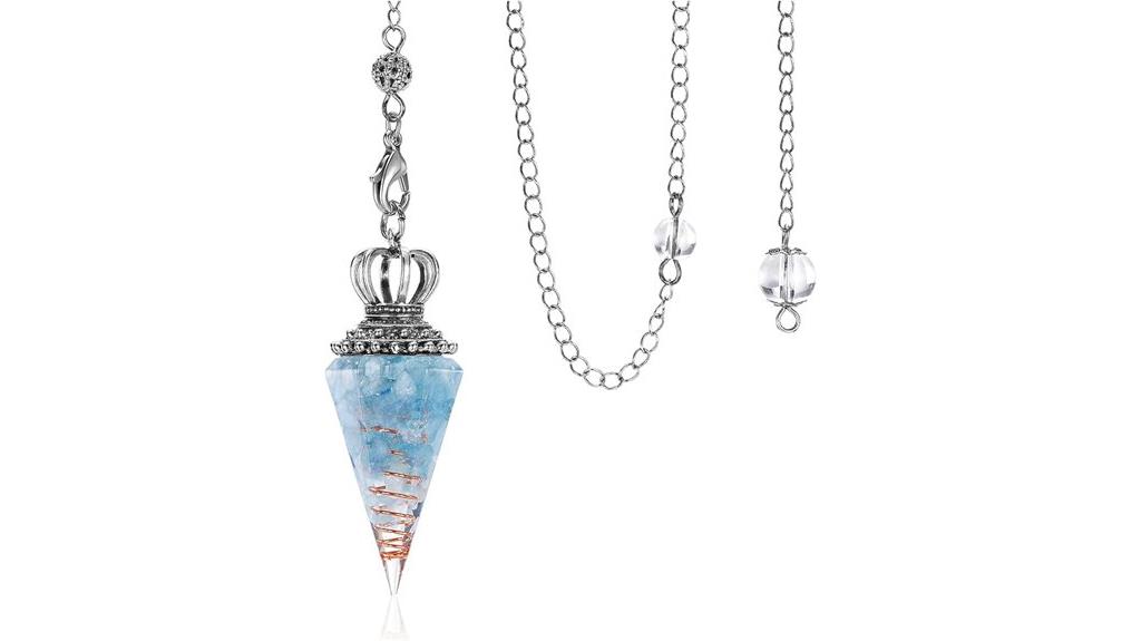 aquamarine crystal divination pendulum