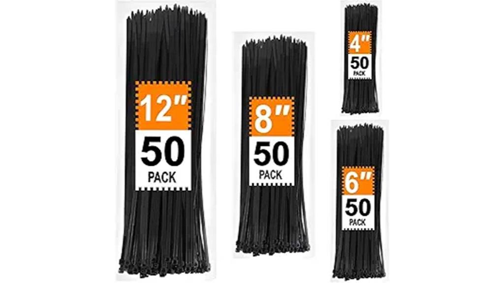 assorted size black ties