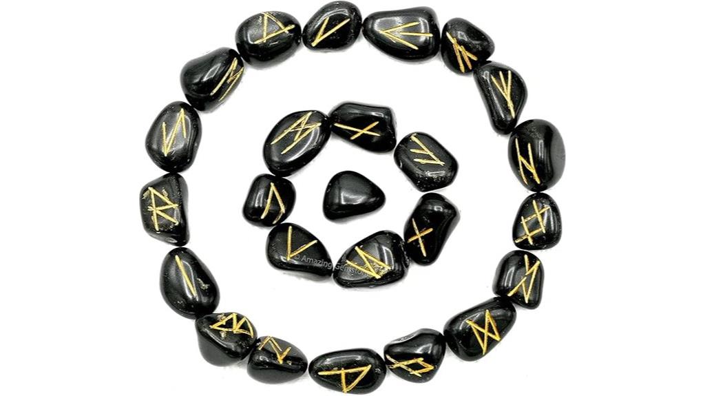 black agate rune set