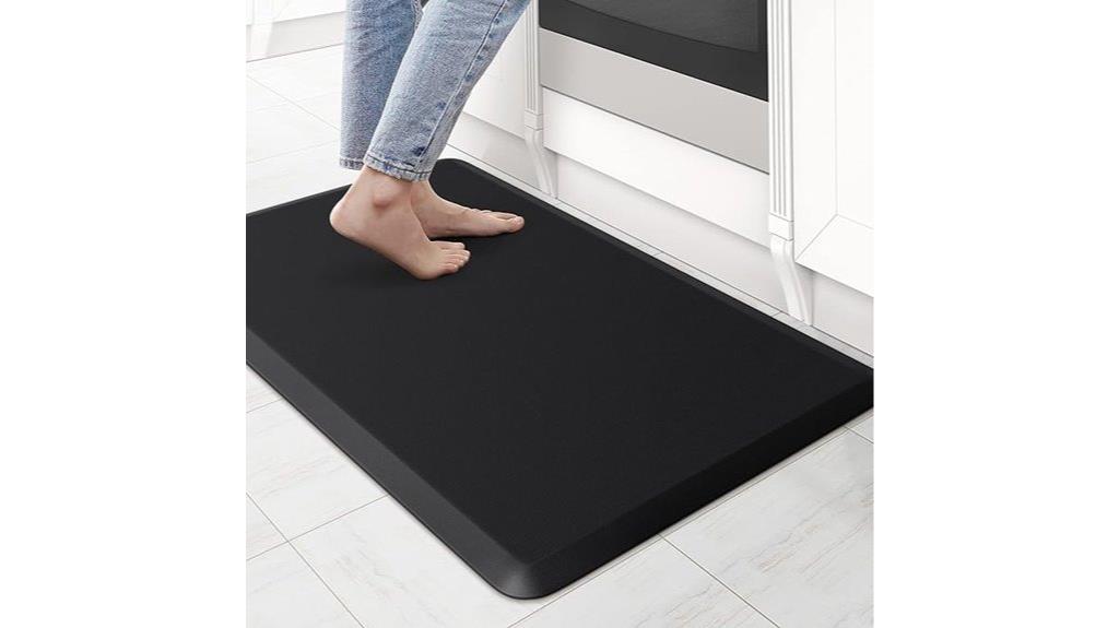 black cushioned kitchen mat