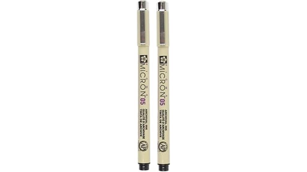 black fine tip pens