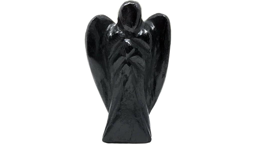 black tourmaline angel figurine