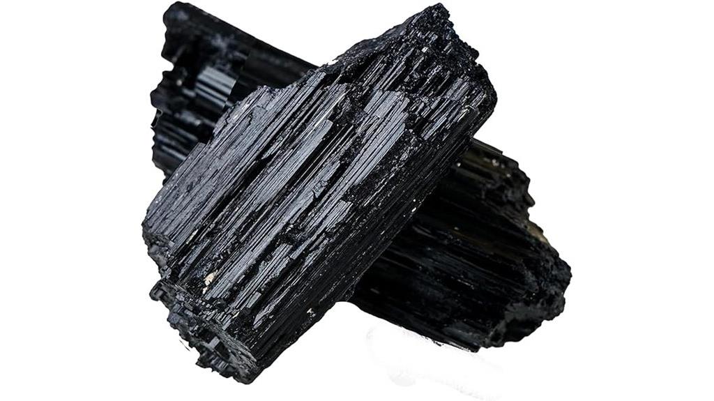 black tourmaline crystal set