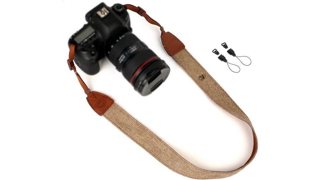 brown canvas camera strap