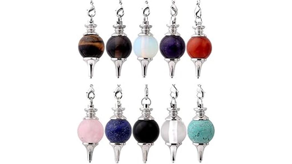 crystal pendulum chakra set