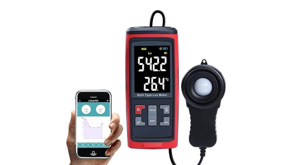 digital light and temperature meter
