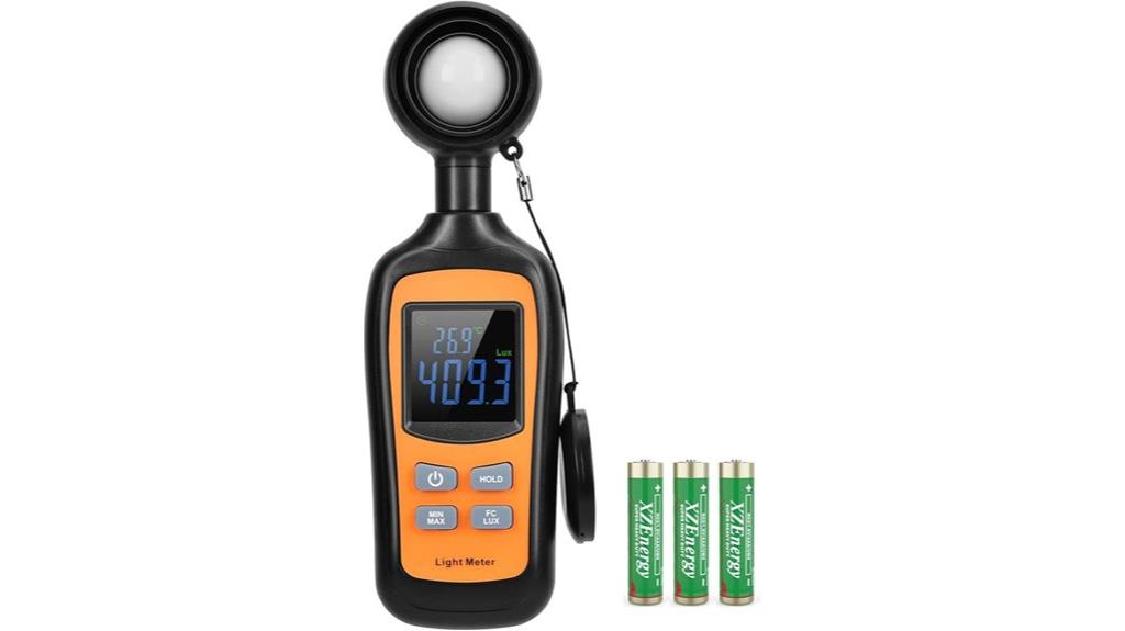 digital light meter with temperature