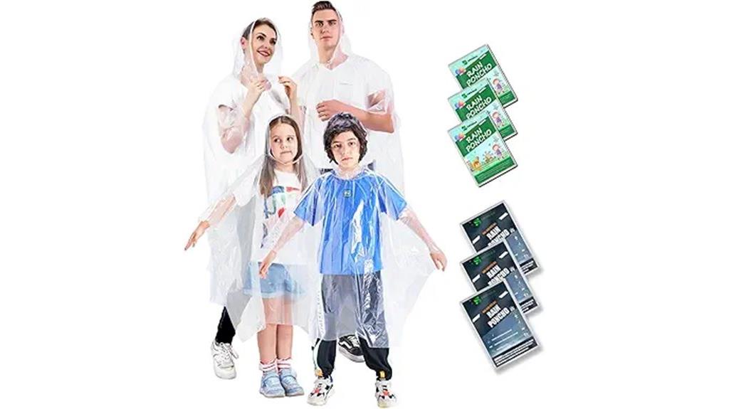 disposable rain ponchos packs