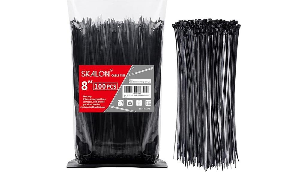 eight inch 100 pack zip ties