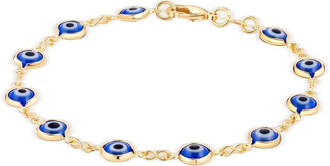gold plated evil eye bracelet