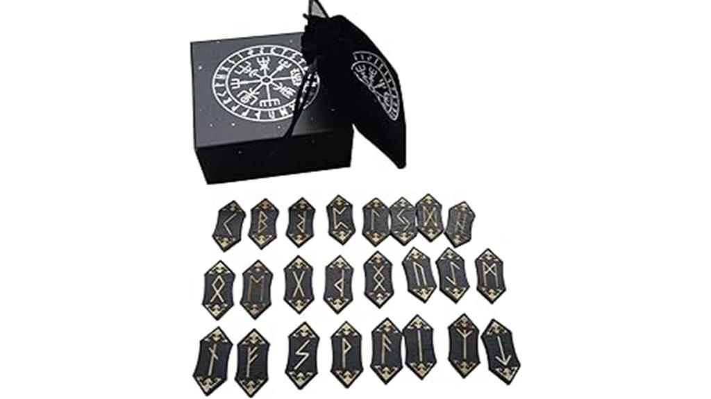 handcrafted wooden rune set
