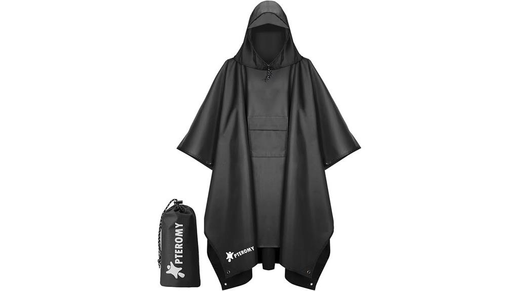 hooded adult rain poncho
