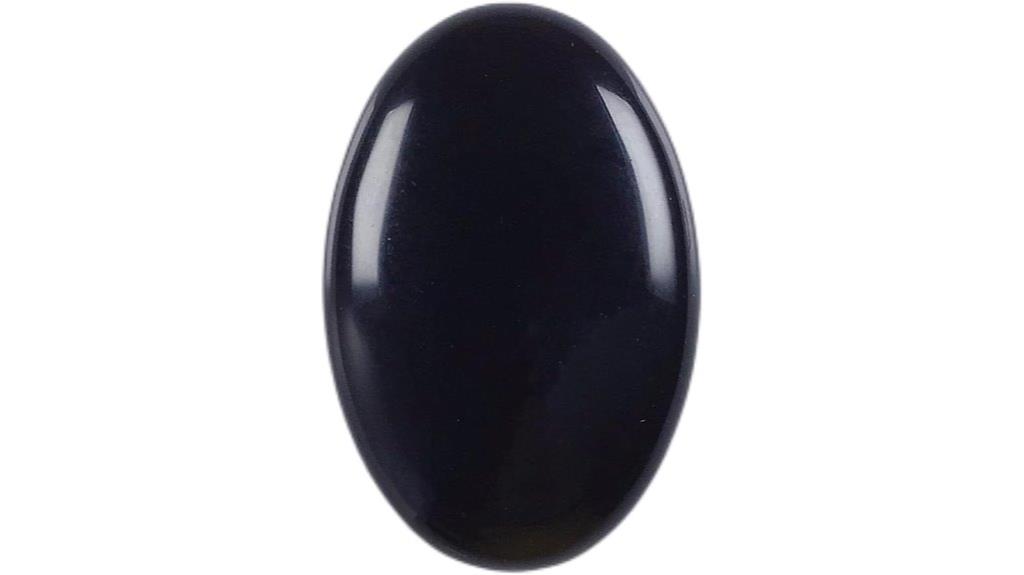 large black obsidian palm stone