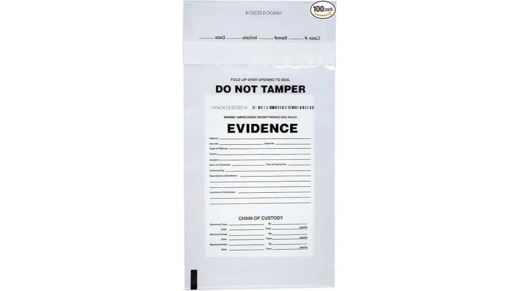 large evidence bags pack