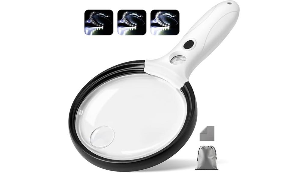 large lighted magnifying glass