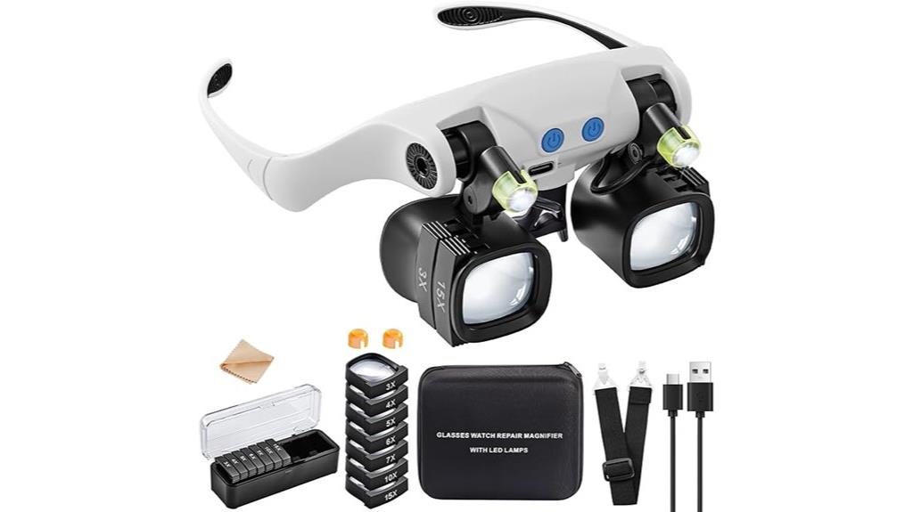 led light hands free magnifier