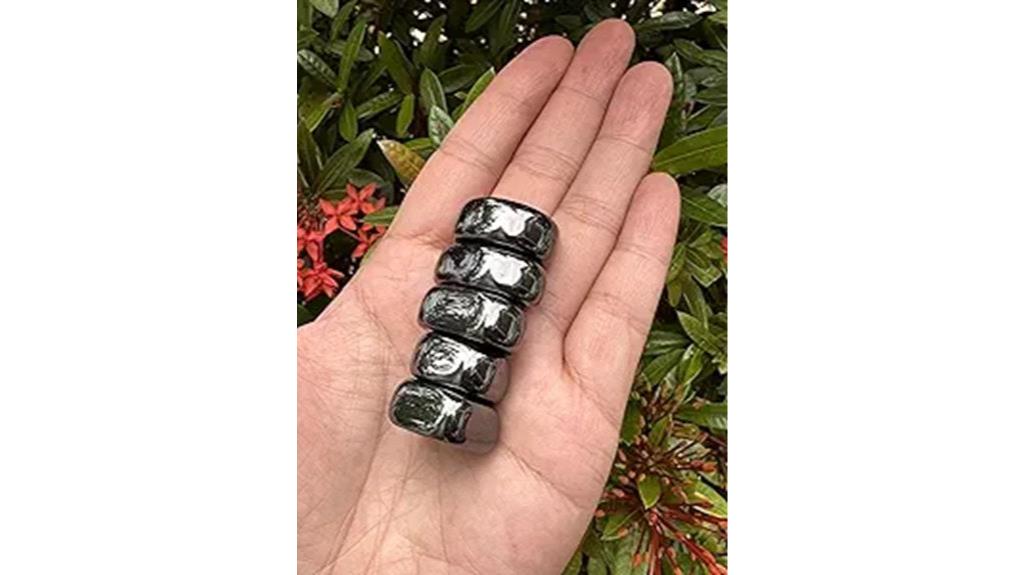 magnetic hematite tumbled stones