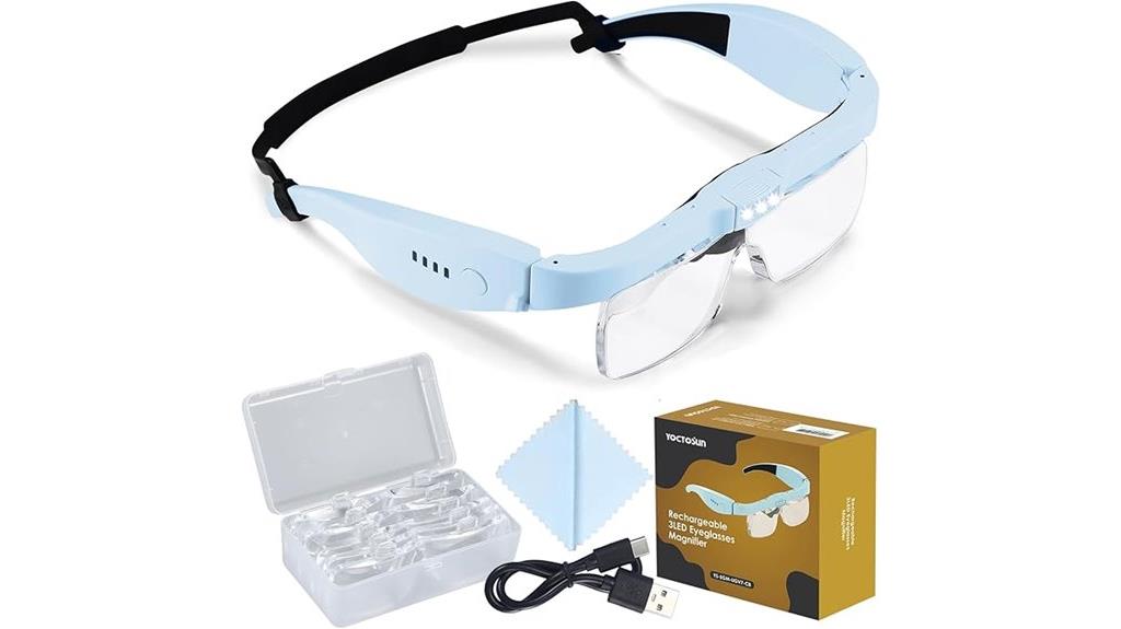 magnifying glasses with light