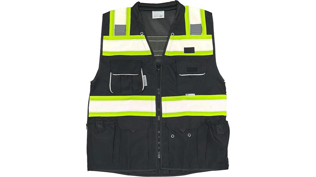 men s black class 2 vest