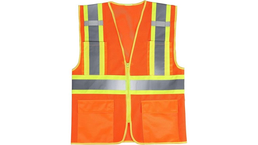orange reflective safety vest
