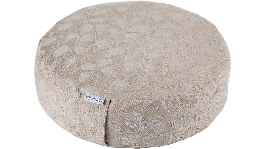 peacock feather meditation cushion