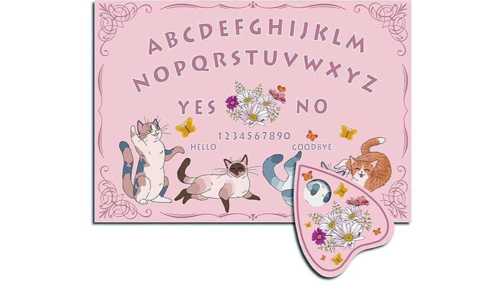 pink wooden cat spirit board
