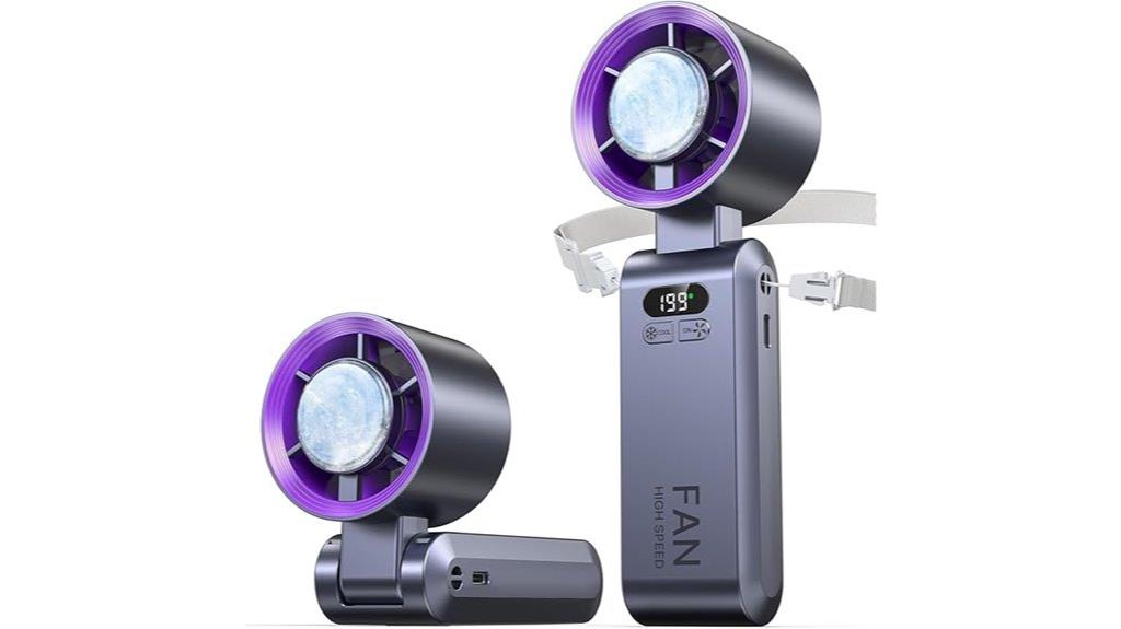 portable purple ice fan