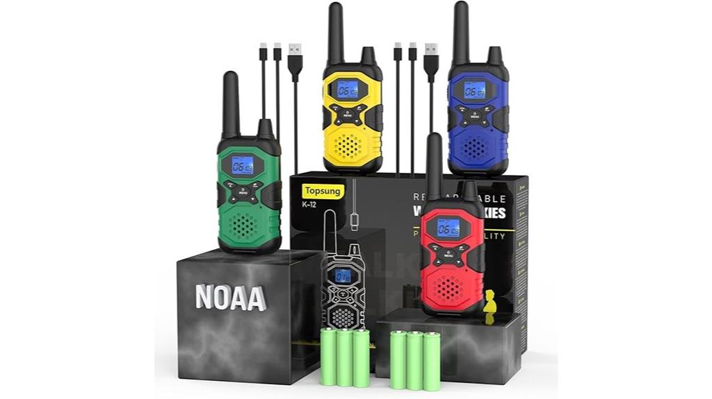 rechargeable 4 pack walkie talkies