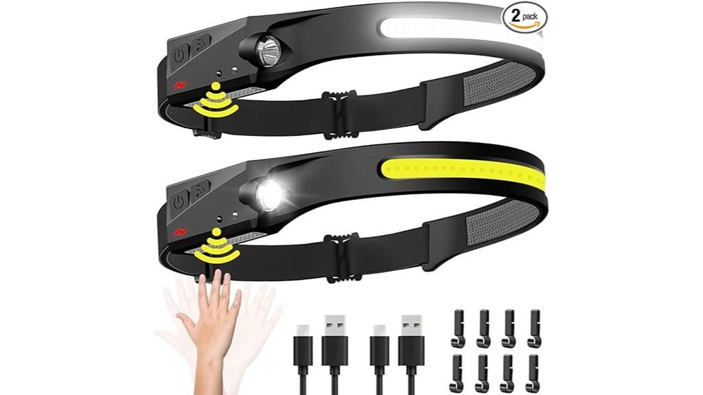 rechargeable dual headlamps pack