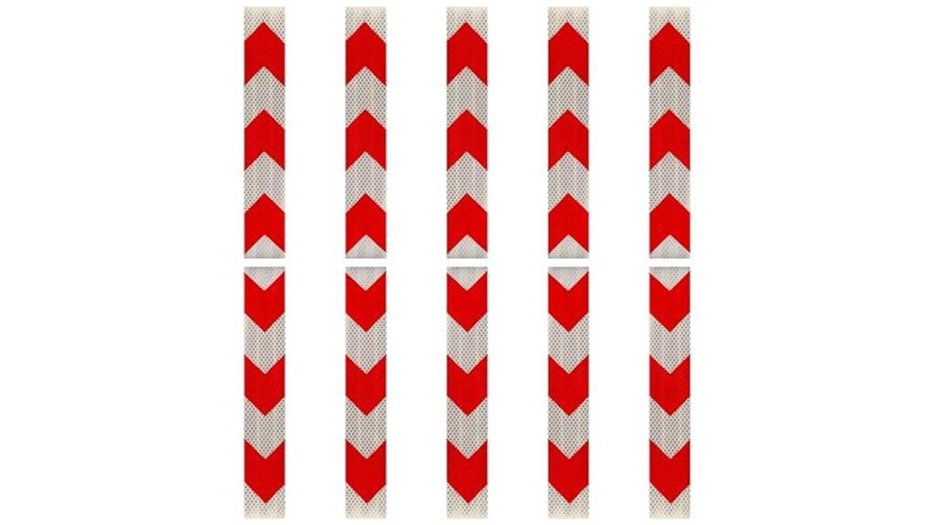 red and white reflective tape