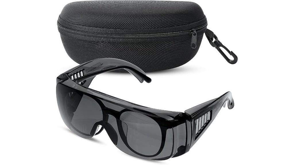 safety goggles over glasses